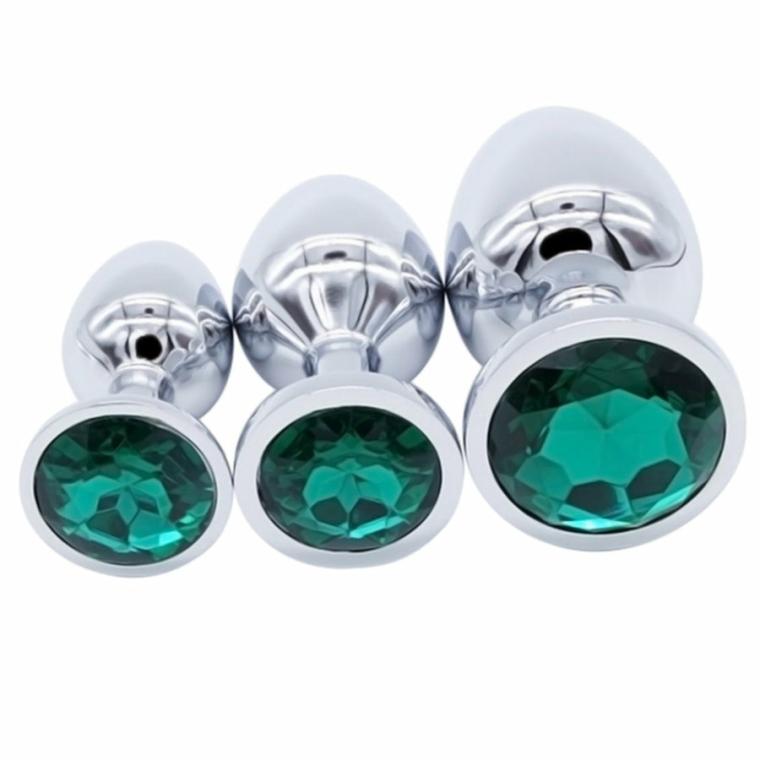 15 Colors Jeweled Stainless Steel Plug Butt Plugs Blue