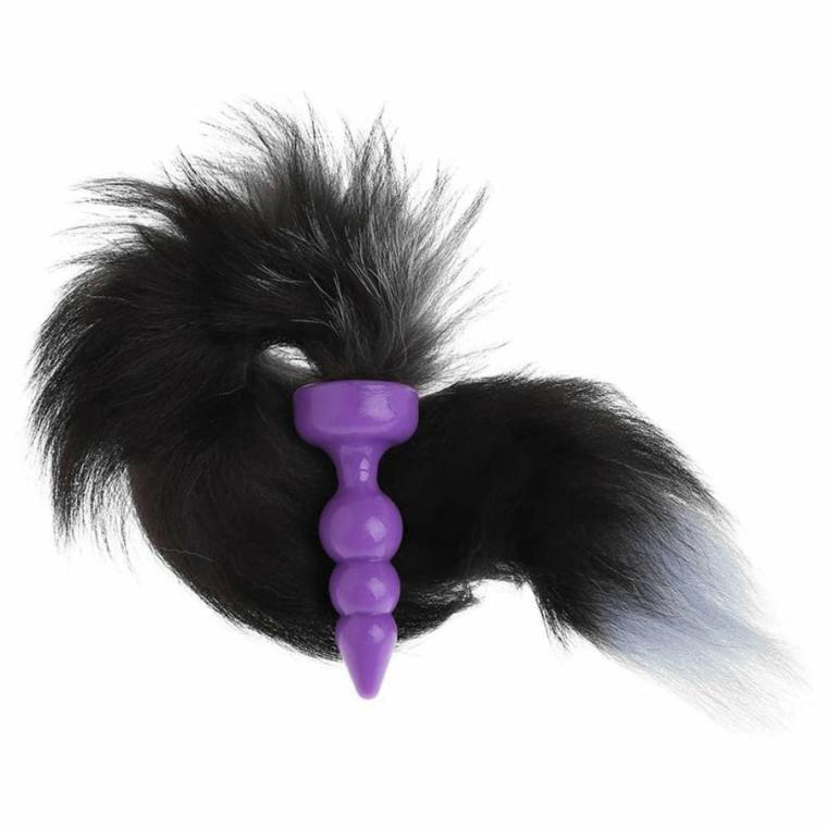 16″ Black Cat Tail Silicone Plug Cat Tails