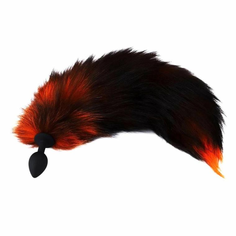 Black & Orange Fox Tail 16″ Fox Tails