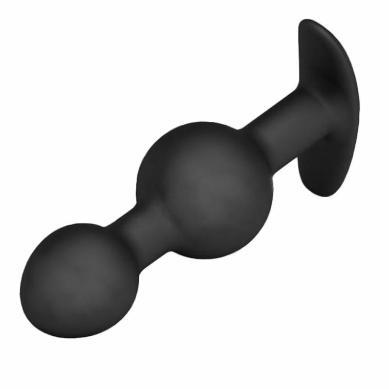 Black Silicone String Plug Butt Plugs