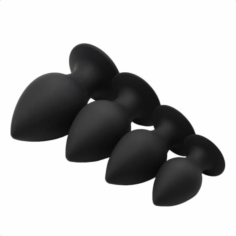 Black Silicone Training Plug Butt Plugs