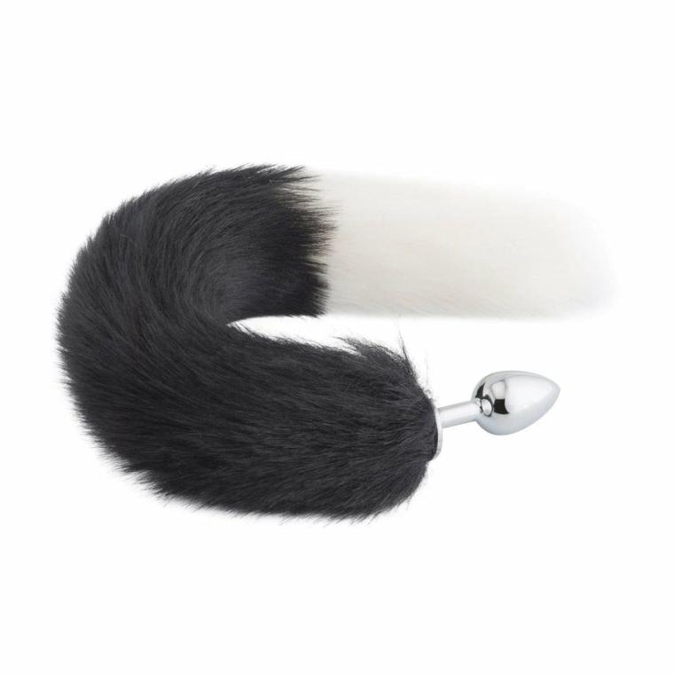 Black & White Fox Tail 16″ Fox Tails