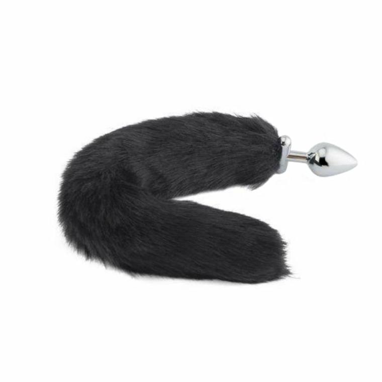 Black Wolf Shapeable Metal Tail, 18″ Tails