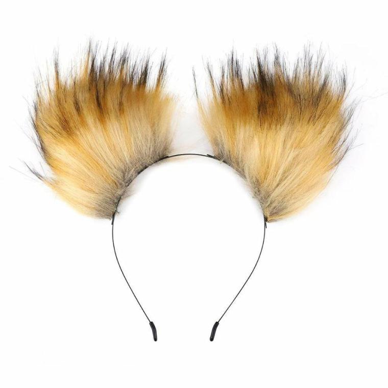 Brown Pet Tiger Ears Tails