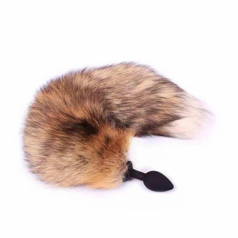 Brown Wolf Silicone Tail Plug 16″ Tails