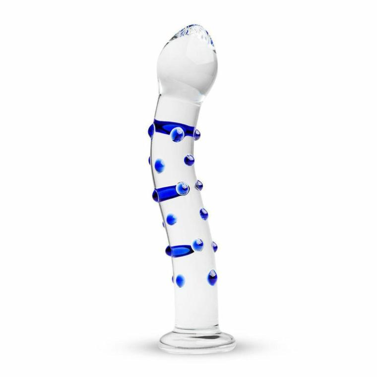 Curvy & Nubbed Handmade Glass Dildo 7.1 Inch Dildos