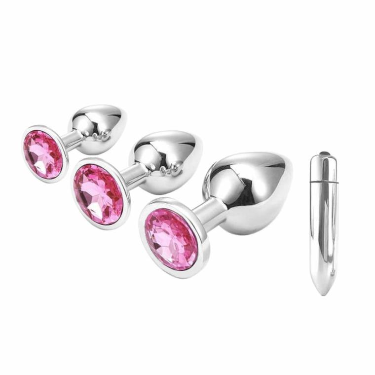 Cute Pink Princess Plug With Vibrator Butt Plugs