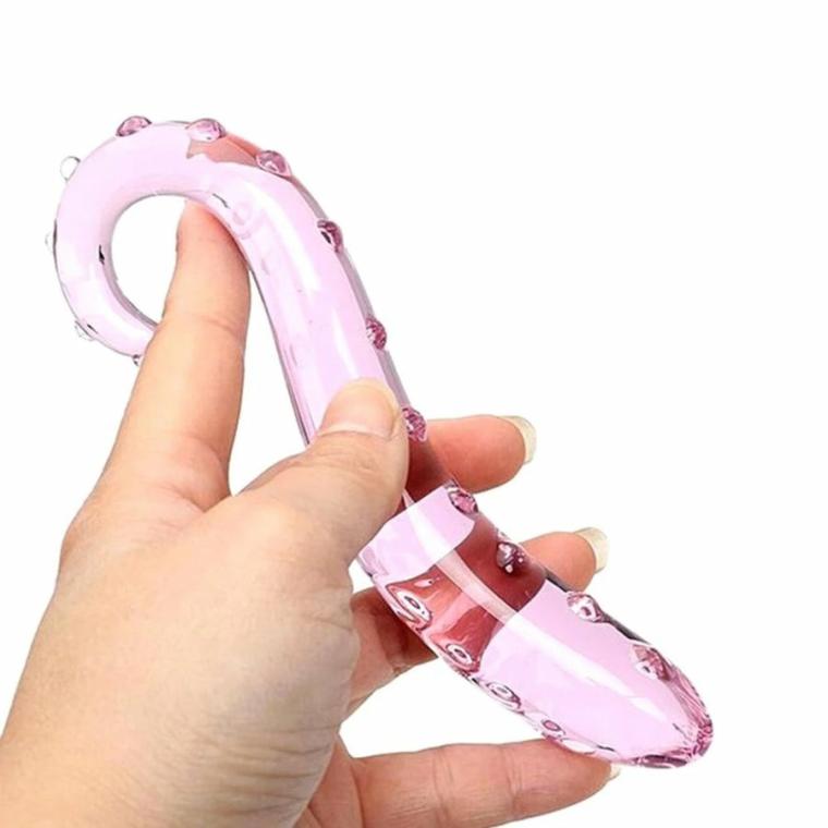 Elegant Pink Glass Tentacle Dildo Anal Toys