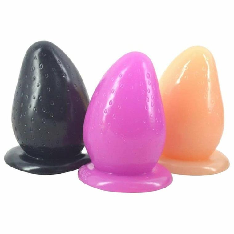 Giant Strawberry Plug Butt Plugs Black