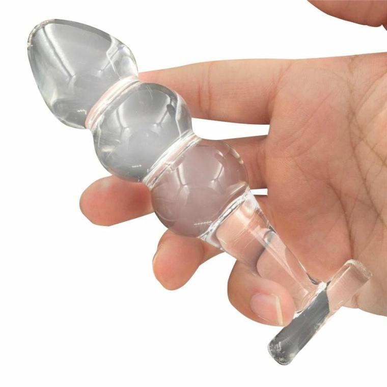 Glass Clear Anal Bead Plug Butt Plugs