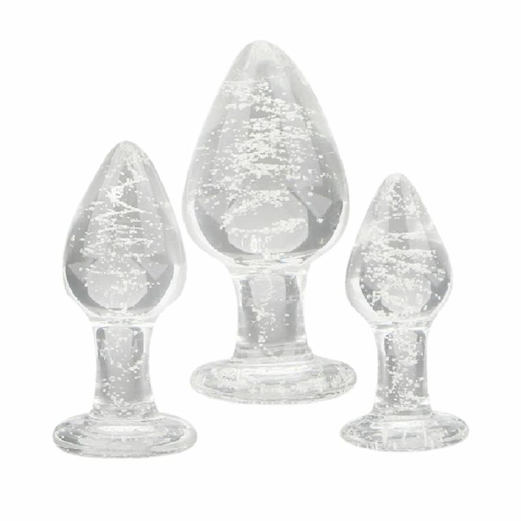 Glow In The Dark Huge Glass Set (3 Piece) Anal Toys