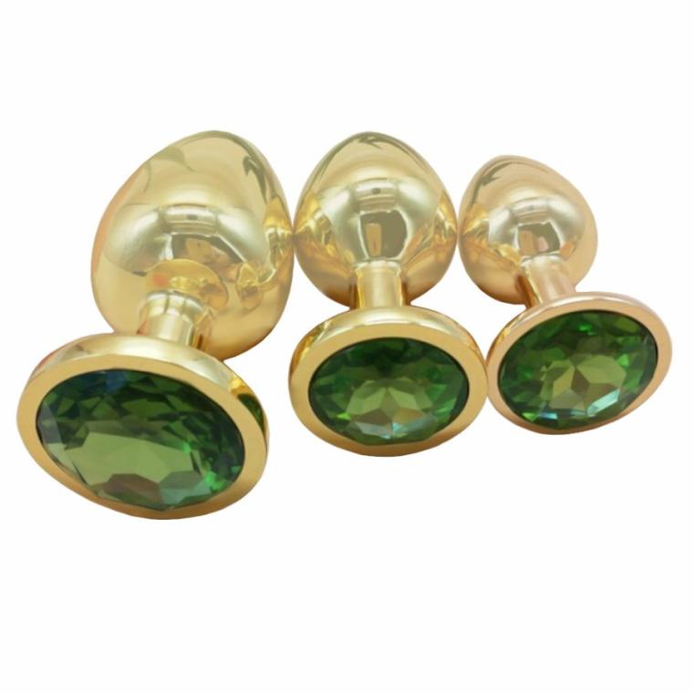 Gold Jeweled Plug Butt Plugs Black