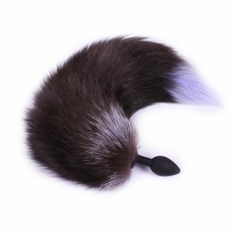 Grey Fox Silicone Tail Plug 18″ Fox Tails