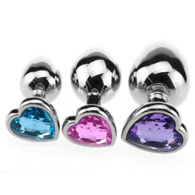 Heart Candy Jeweled Butt Plug Set (3 Piece) Butt Plugs