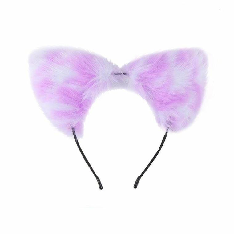 Purple Pet Ears Cosplay Cat Tails