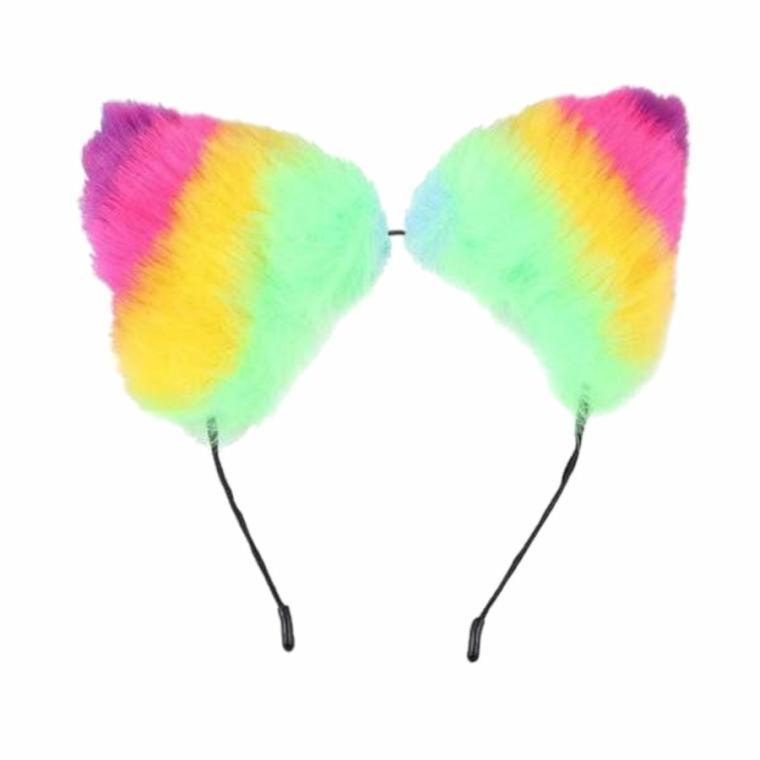 Rainbow Colored Pet Ears Tails