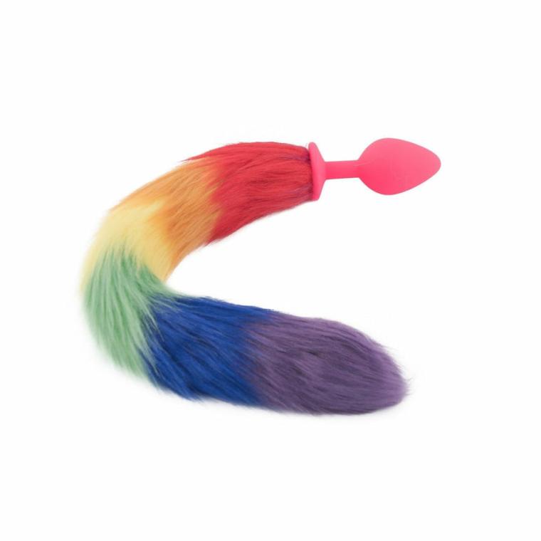 Rainbow Fox Silicone Tail 18″ Fox Tails