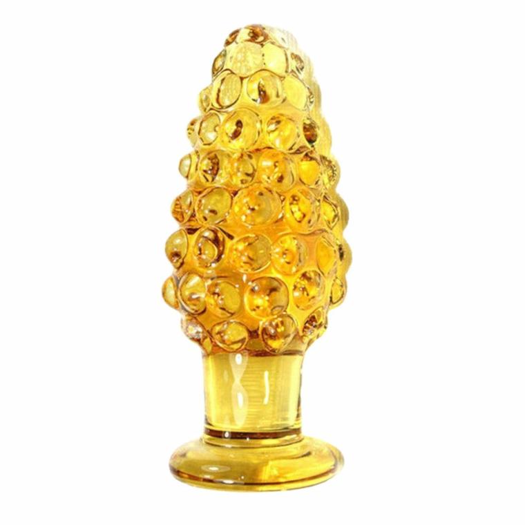 Ribbed Glass Flower Plug Butt Plugs