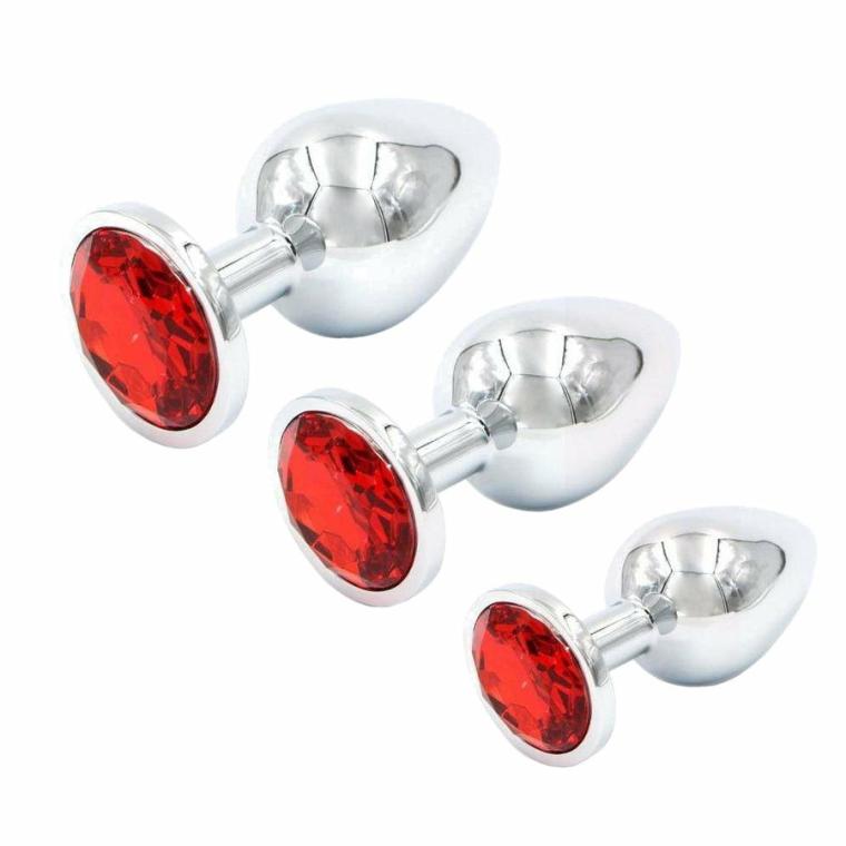 Shimmering Gem Set (3 Piece) Butt Plugs Green