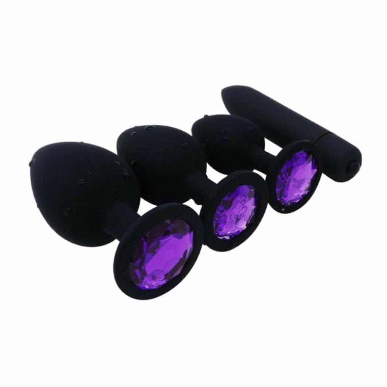 Silicone Amethyst Anal Kit (3 Piece) Butt Plugs