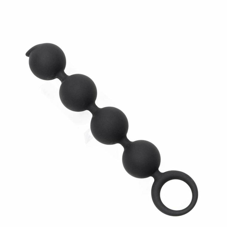 Sleek Silicone Anal Black Beads Anal Toys