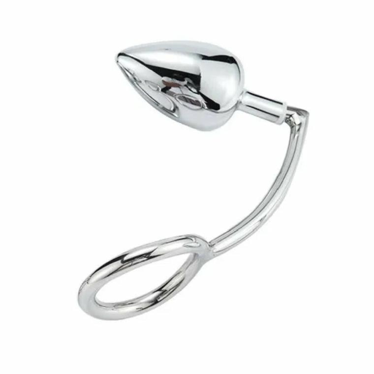 Stainless Steel Anal Hook With Cock Ring Set Anal Hooks