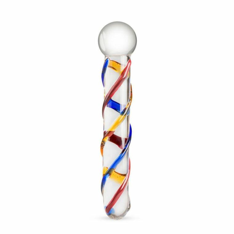 Straight & Ribbed Handmade Glass Dildo 7 Inch Dildos