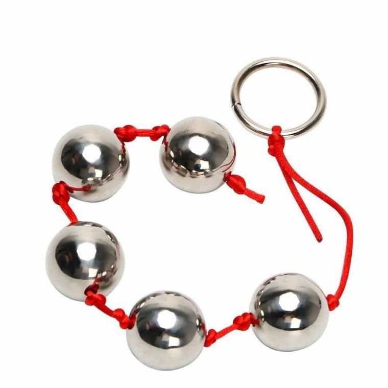 Stringed Steel Beads Anal Toys Gray