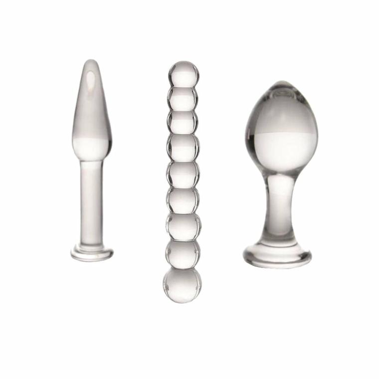 Transparent Pyrex Glass Kit (3 Piece) Butt Plugs