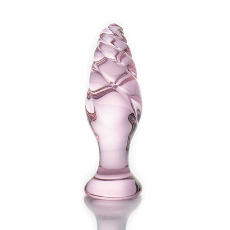 Twisted Pink Glass Anal Dildo Anal Toys