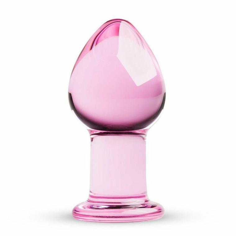 Wide Handmade Glass Butt Plug Pink 3.5 Inch Butt Plugs