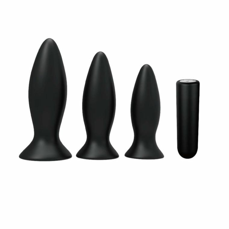 Beginner Rechargeable Butt Plug Vibrator Set Of 3 Sex Toys