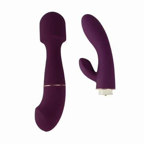 Dual Rechargeable Rabbit & Wand Massager Set Sex Toys