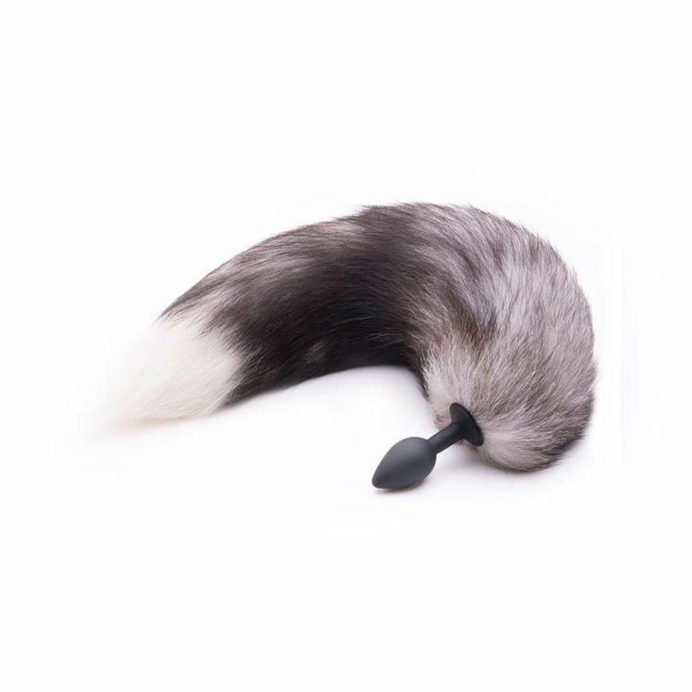 Gray Silicone Cat Tail Plug 16″ Cat Tails