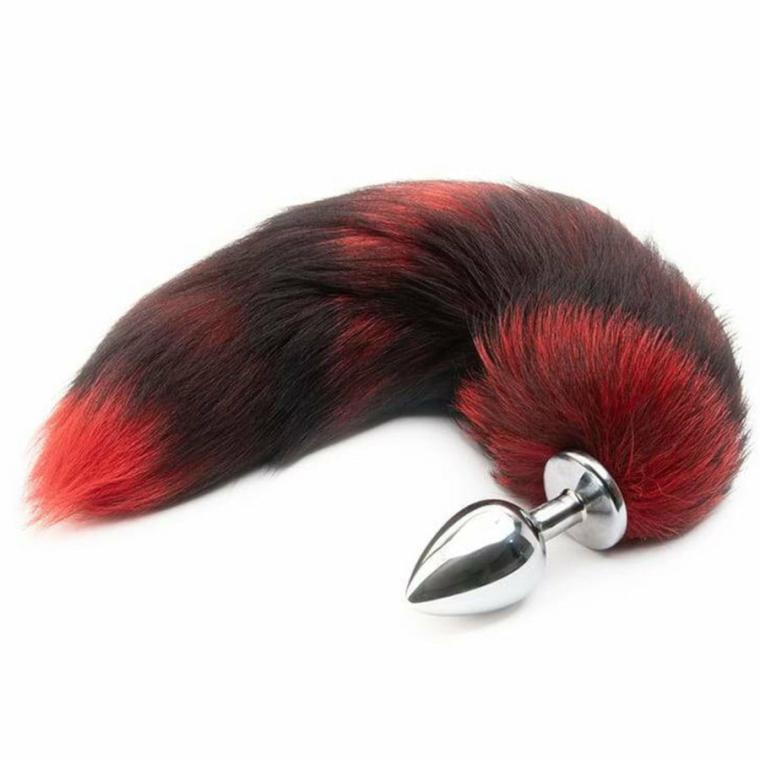 Red Fox Tail Plug 16″ Fox Tails